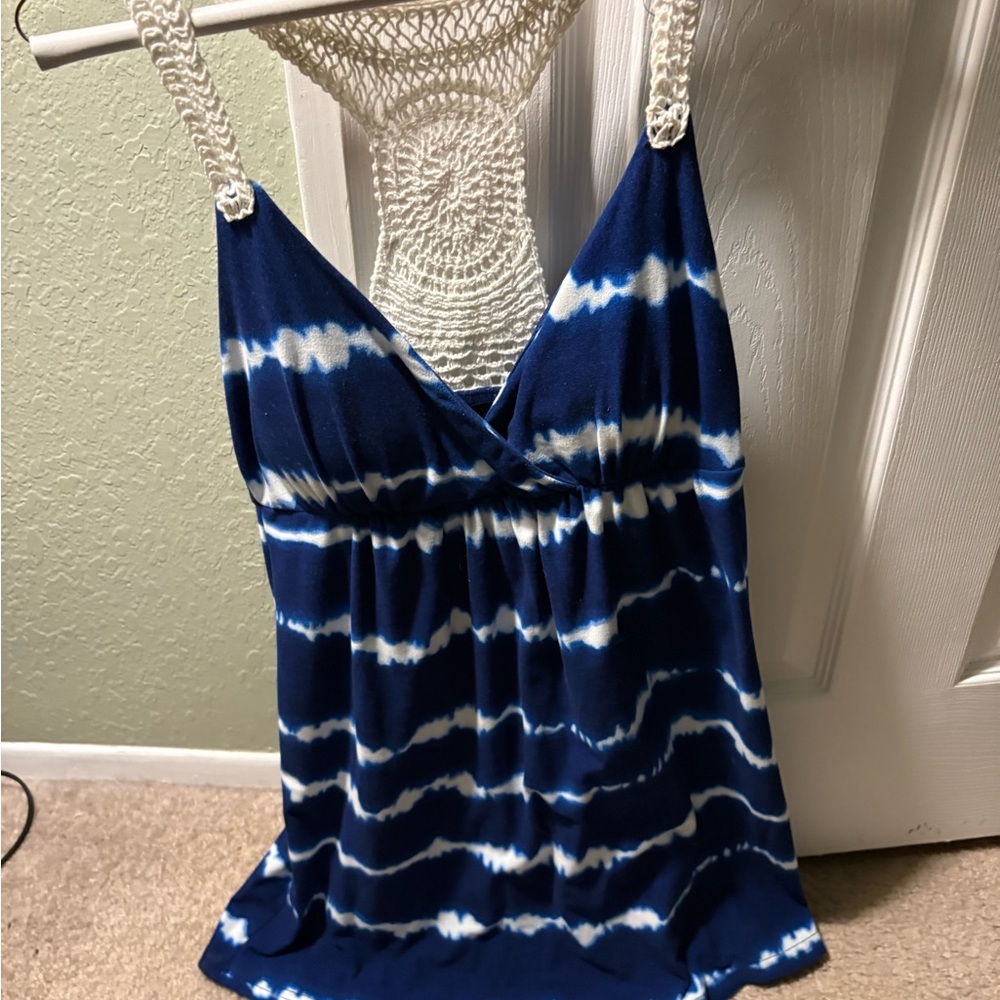 Blue Tie-Dye Women's mini dress